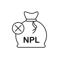 Non performing loans, NPL icon design vector illustration