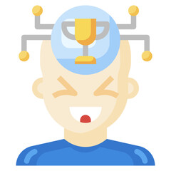 TROPHY flat icon,linear,outline,graphic,illustration