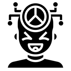 PEACE glyph icon,linear,outline,graphic,illustration