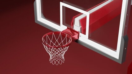 Fototapeta na wymiar Basketball hoop backboard. High quality 3d render illustration black background