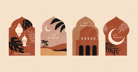 Vintage Islamic holiday sticker set