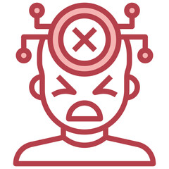 NEGATIVE red line icon,linear,outline,graphic,illustration