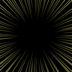 Obraz premium 黒背景に黄色の正方形の集中線のベクター素材