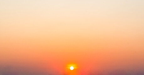 sunset orange evening sky on background
