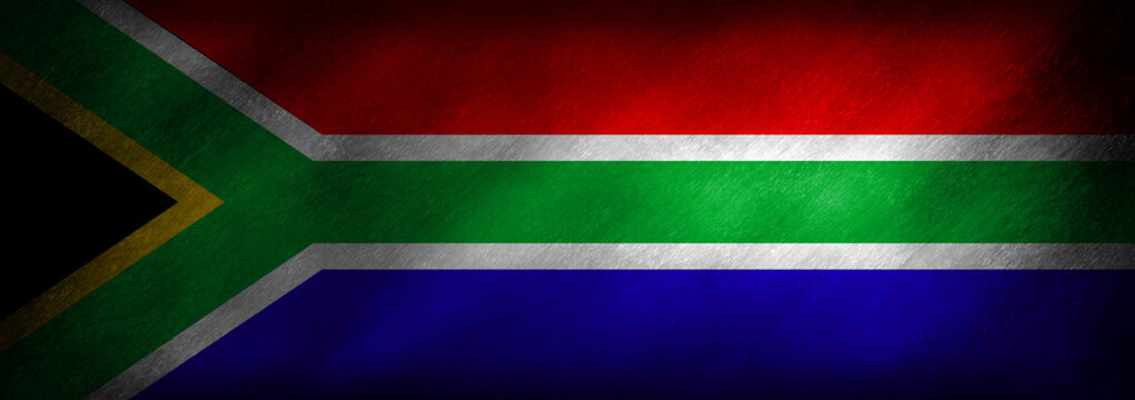 South African flag on an old looking background