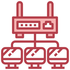 Obraz premium WIFI ROUTER red line icon,linear,outline,graphic,illustration