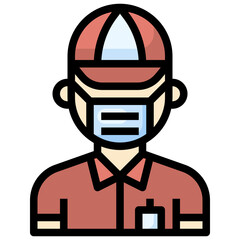 COURIER filled outline icon,linear,outline,graphic,illustration