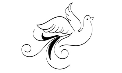 Fototapeta premium Holy Spirit Line Art Design for print or use as poster, card, flyer, Tattoo or T Shirt