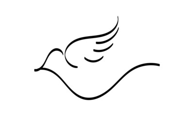 Holy Spirit Line Art Design for print or use as poster, card, flyer, Tattoo or T Shirt