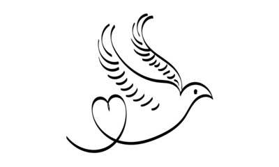 Fototapeta premium Holy Spirit Line Art Design for print or use as poster, card, flyer, Tattoo or T Shirt