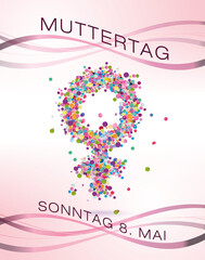 Farbenfroh Muttertag Poster mit gender Frauen Symbol