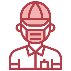 COURIER red line icon,linear,outline,graphic,illustration