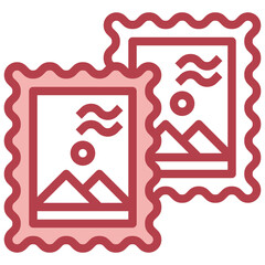 STAMP red line icon,linear,outline,graphic,illustration