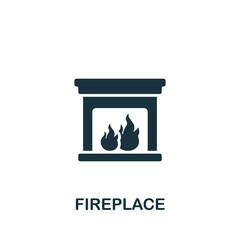 Fireplace icon. Monochrome simple Fireplace icon for templates, web design and infographics