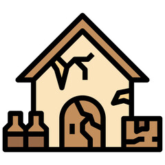 HOUSE filled outline icon,linear,outline,graphic,illustration