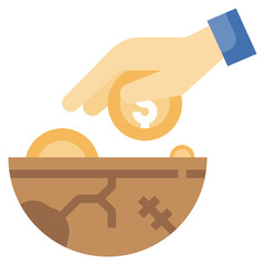 DONATION flat icon,linear,outline,graphic,illustration