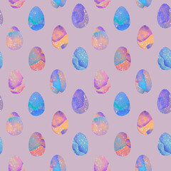 Easter eggs seamless pattern. Illustration for fabric und textile design, wallpaper, easter decoration, wrapping paper.

