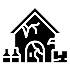 HOUSE glyph icon,linear,outline,graphic,illustration