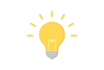 ピカっと光る豆電球：アイデア・ひらめきのイメージ素材 