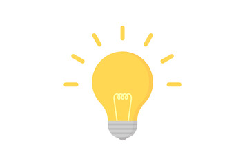 ピカっと光る豆電球：アイデア・ひらめきのイメージ素材
