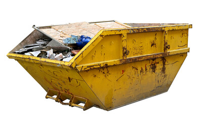 yellow skip (dumpster) for municipal waste or industrial waste - 491981251