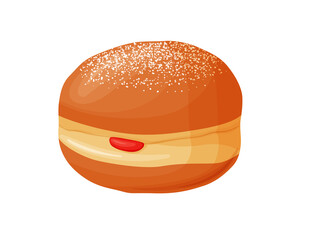 Paczki. Traditional polish sweet donut with jam.