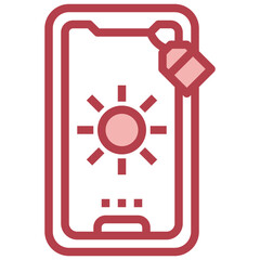 SMARTPHONE red line icon,linear,outline,graphic,illustration