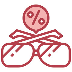 SUNGLASSES red line icon,linear,outline,graphic,illustration