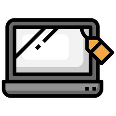 LAPTOP filled outline icon,linear,outline,graphic,illustration