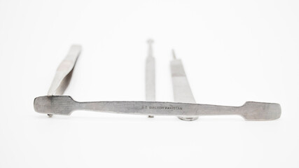 Surgical instruments set on a white background
