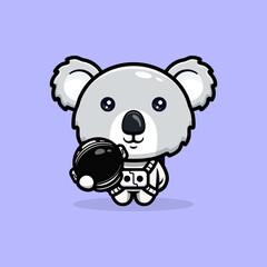 Cute Koala Character Mascot Cartoon Vector Illustration. © Illusmile 