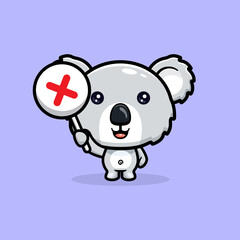 Cute Koala Character Mascot Cartoon Vector Illustration.
