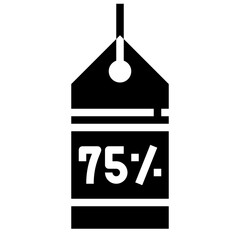 75 PERCENT glyph icon,linear,outline,graphic,illustration