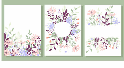 set of postcards with delicate floral decor and a place for text