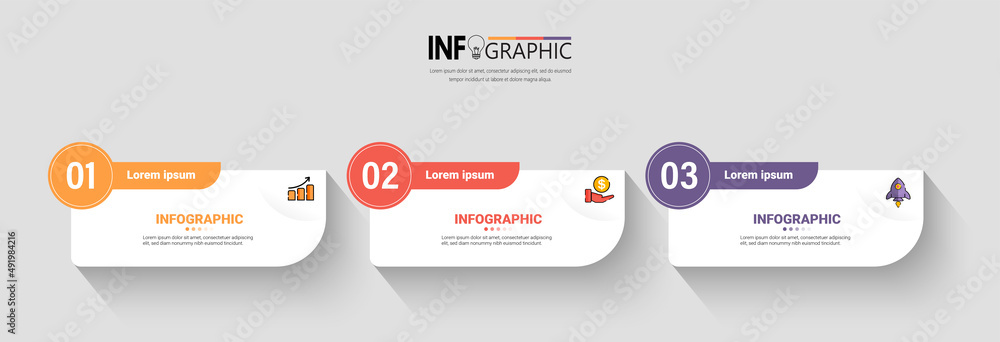 Aufkleber presentation business infographic template vector.