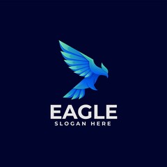 Vector Logo Illustration Eagle Gradient Colorful Style.