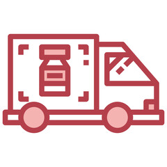 LOGISTICS red line icon,linear,outline,graphic,illustration