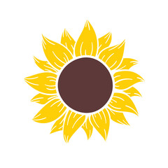 blooming yellow sunflowers full of sunflower seeds inside for decorating welcome cards