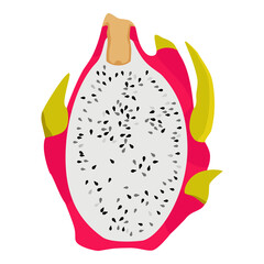 Pitahaya dragon fruit isolated on white background