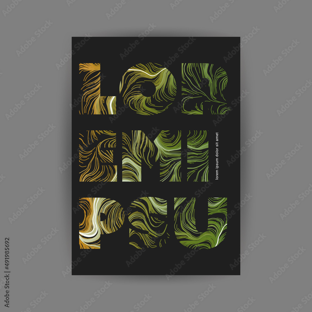 Poster modern style abstract flyer or cover design for your business with dark digitally generated pattern 