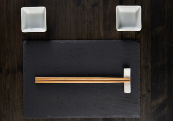 Sushi set on a wooden board