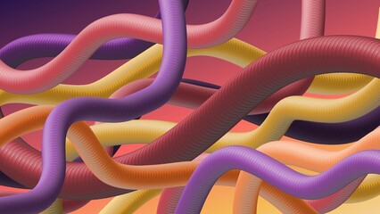 Abstract colorful 3D line object background