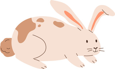 Cute Rabbit Childish Cartoon Illustration