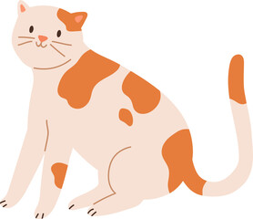 Funny Spotted Cat Cartoon Illustration