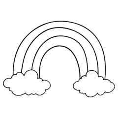 cute Rainbow hand drawn Doodle outline design illustration for web, wedsite, application, presentation, Graphics design, branding, etc.