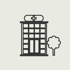 Hospital_building vector icon illustration sign