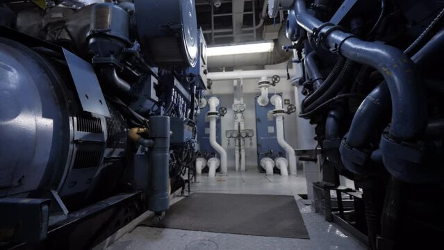  Near auxiliary diesel generator in engine room
