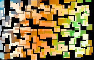 Fondo de azulejos amarillo con fondo negro.