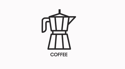 Cofee Maker Icon. Vector isolated editable black and white illustration