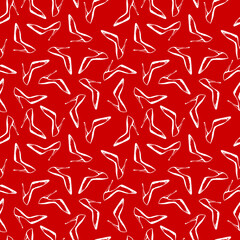 Seamless pattern with high heels glamour shoes. Hand drawn pattern isolated on res background. Design for textile, wrapping paper, curtains, clothes, home decor.